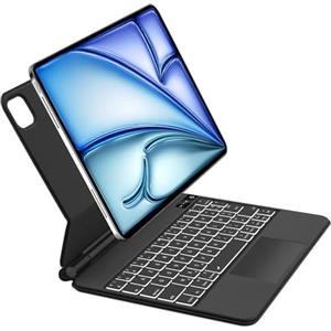 JADEMALL Magic Keyboard per iPad Air 11 M4/M3/M2 2026/2025/2024/ Air 5/4 10.9, Italiano QWERTY Tastiera Retroilluminata Bluetooth con Trackpad per iPad Air 11 Pollici M2/M3/M4, Nero