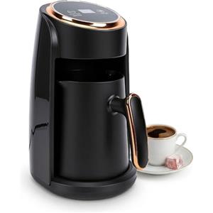 Irishom Caffettiera Elettrica Greca da 600 W con Vapore, Capacità 3-5 Tazze, Design Compatto, Serbatoio da 0,5 l, Montalatte per Latte Macchiato e Cappuccino
