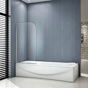 AICA ITALY Cabina doccia Sopravasca Parete Da Vasca Apribile 180 Gradi 80x140cm 1 Anta