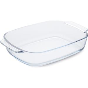 Guardini, Pirofila rettangolare con manici 30x20 cm - 2,0L, Vetro borosilicato, Resistente agli shock termici, Trasparente/Azzurro