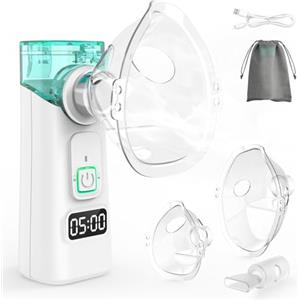 Pmgud Aersol Portatile Silenzioso per Bambini e Adulti, Ricaricabile Macchina Aerosol,Elettrico Nebulizzatore Apparecchio Aerosol con 2 Modalità Regolabili, Apparecchio Aerosol per Viaggi e Uso Domestico