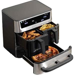 Cuisinart Tri Zone Air Fryer e forno 13,6L | Senza PFAS | 3 zone indipendenti | 2 cestelli 4,3L + forno 5L | 9 funzioni | Cottura sincronizzata e abbinata | Capacità XXXL