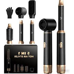 Atopskins Hairstyler Airstyler 5 In 1 Asciugacapelli 5 In 1, Set Di Spazzole Per Asciugacapelli, 1000 W Arricciacapelli Con Aria, 3 Regolazioni Della Temp, Spazzole Per Styling, Regali Set Per Donn