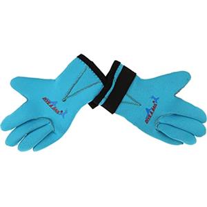 Lljsszr Guanti da Sub Guanti Acqua Termici Muta Antiscivolo in Gomma Sintetica Chiusura Regolabile Protezione dal Sole E da Graffi Adatti per Nuoto Surf, Blu, S