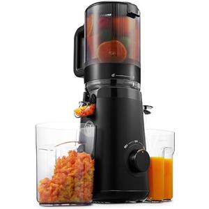TUUMIIST Estrattore Frutta e Verdura 135 mm, 1,8L Estrattore di Succo, Centrifuga Frutta e Verdura, 99% Nutrienti Preservati, Senza BPA, Nero
