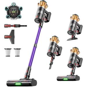 FDUXUD Aspirapolvere Senza Fili 650W/55KPa/70min, Scopa Elettrica Senza Fili Anti-Groviglio Touch Screen LED, 1.8L/8 Stadi Filtrati, Autoportante E Ricarica A Parete, Adatto Per Animali / Pavimenti / Auto
