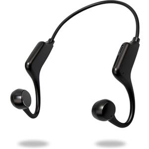 LEVMEK Cuffie Conduzione Ossea Bluetooth 5.3, Auricolari a Conduzione Ossea Sport con Microfono, IPX8 Impermeabile per Nuoto, Corsa, Ciclismo, Cuffie Nuoto Open-Ear HiFi Stereo, Ricarica Rapida USB-C