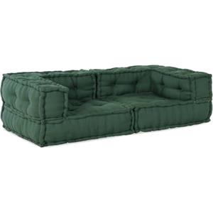 vidaXL Divano Modulare a 2 Posti Verde 140x70x36 in Tessuto, divano, divano trasformabile, divano in tessuto, divano modulare, cuscino pallet, divano da terra