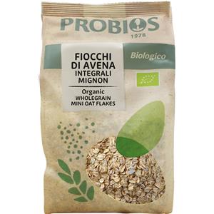 Probios Fiocchi di Avena Mignon 500g - Integrali Biologici, Fonte di Fibre e Proteine Vegetali, Ideali per Porridge