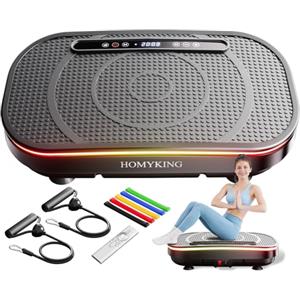 DAHAIY - pedana vibrante dimagrante per il fitness, pedana vibrante per il relax, attrezzi palestra casa, fitness, allenamento total body, 120 livelli di intensità per l'allenamento a casa-Nero