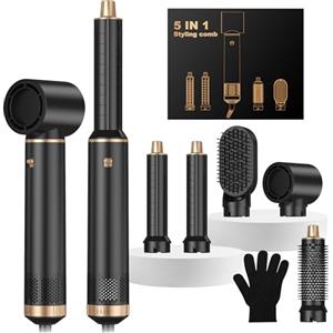 UKYITU Asciugacapelli 5 in 1 Hair Styler, Air Styler Phone 5 in 1 Multifunzione Phon Capelli, Spazzola Asciugacapelli Per Dare Volume Ai Capelli, Lisciare, Arricciare, Ioni Air Curler Brush