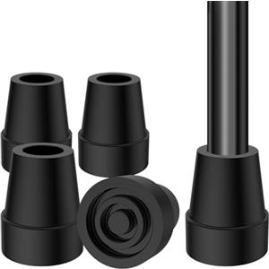 supregear Puntali In Gomma Antiscivolo per Stampelle e Bastoni (Confezione da 4), 18mm 19 mm Puntale Gommini per Stampelle