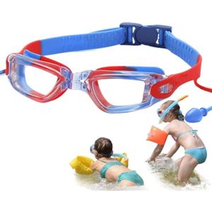 Generic Occhialini da nuoto per bambini, 6-14 anni, anti appannamento, occhiali da nuoto con tappi per le orecchie, occhiali da nuoto per bambini, per attività all'aperto, mare, spiaggia, occhiali da nuoto