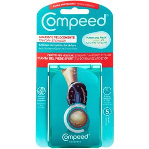 Compeed Cerotti per Vesciche alla Pianta del Piede - 5 Pezzi, Guarigione Rapida e Sollievo Immediato