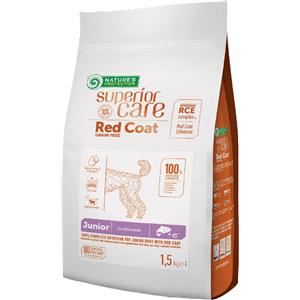 Nature's Protection Red Coat Junior Salmone 1,5 kg - Alimento Secco Completo per Cuccioli di Piccola Taglia con Manto Rosso, Senza Cereali