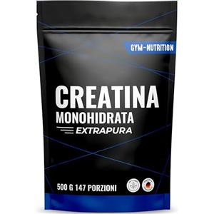 Gym Nutrition Creatina Monoidrata 500g - 147 Porzioni - Extrapura & Senza Impurità - Creatine Monohydrate - Vegan e Sviluppata in Germania - Creatina Monoidrato