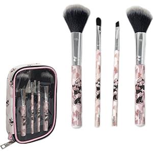 CARTOON Set 4 pennelli per il trucco Minnie Mouse Disney con pochette accessori per il make-up beauty case organizer trucchi e pennelli
