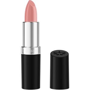 Rimmel London Rimmel Lasting Finish Satin Lipstick | Rossetto con burro di aloe, idratazione immediata con olio di frutto della passione ed estratto di camomilla-cetriolo, vegano