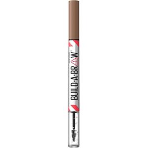 Maybelline New York, 2 in 1 Penna e Gel Sopracciglia, Per Sopracciglia Piene e Naturali, Tenuta Fino a 24 Ore, Waterproof, Formula Vegana, Build A Brow, Tonalità: Soft Brown