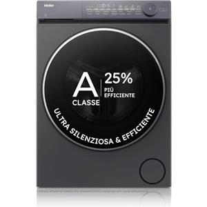 Haier X Serie 7 Lavatrice Slim 8 kg, Libera Installazione, Carica Frontale, Classe A-25%, 1400 Giri, Motore Direct Motion, Wi-Fi, hOn, 60 x 50 x 85 cm, Antracite Starry Silver - HW80-B14367GTUIT