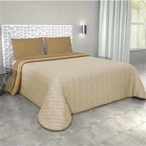 Corredocasa - Trapuntino Primaverile/Estivo Copriletto Trapuntato Quilt Double Face in Morbida Microfibra Made in Italy Misure 245X260 Cm Matrimoniale 2 Piazze (Beige/Panna)