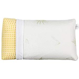 EVERGREENWEB MATERASSI & BEDS Evergreenweb - Cuscino Letto 40x70 alto 18 cm con tessuto ALOE VERA Sfoderabile e Lavabile Imbottitura 100% MEMORY FOAM Guanciale ANTIRUSSAMENTO Ortopedico per SOLLIEVO dal dolore al Collo e Cervicale