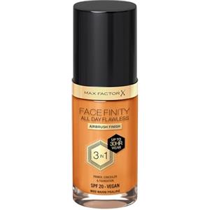 Max Factor Fondotinta Facefinity All Day Flawless - Correttore, Fondotinta liquido e primer viso 3-in-1, Formula vegan, Copertura modulabile, Tenuta fino a 30 ore, SPF20 - W89 Warm Praline, 30 ml