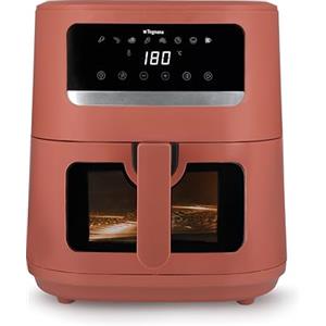 Tognana Iridea,Friggitrice ad aria 8L, doppia resistenza, display digitale, timer, 80-200°C, finestra, 2000W, Rosso Mela