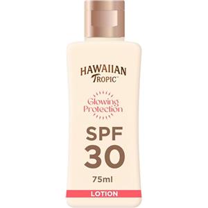 Hawaiian Tropic Lozione Solare Protettiva Illuminante, Crema Solare SPF 30 UVA e UVB Resistente all'Acqua, Lozione Solare dal Profumo Tropicale, con Burro di Karité, Formato da Viaggio, 75 ml