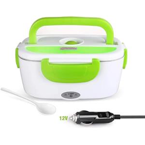 Yasta Scaldavivande Elettrico Portatile 12V per Auto - Lunch Box Termico con Piastra in Acciaio e 2 Contenitori Estraibili - Scaldacibo con Presa Accendisigari e Cucchiaio - Portapranzo da Viaggio 07