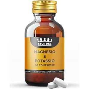 Stur Dee Magnesio e Potassio - Integratore Alimentare 60 Compresse per Stanchezza, Crampi Muscolari e Supporto Emotivo