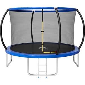JUMMICO Trampolino da Giardino con Rete di Protezione per Bambini, 183/220/290/360 cm (Ø) con Scala, Trampolino Elastico Sicuro per Esterno