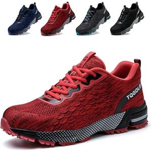 TQGOLD Scarpe Antinfortunistiche Uomo Leggere Comodo Donna Scarpe da Lavoro con Punta in Acciaio Ammortizzazione Traspiranti Antiscivolo Scarpe Protettive Industriali(Blu,41EU)