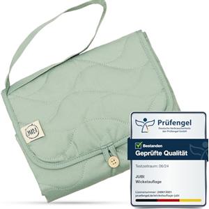 Jubi® Fasciatoio Portatile Mint - Materassino Cambio Pannolino in Cotone Biologico & Poliestere Öko-Tex - compatto e lavabile