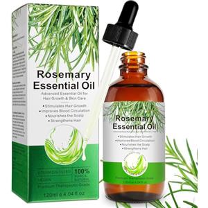 VXHDAG Olio Essenziale Di Rosmarino Per La Crescita Dei Capelli - 100% Puro Biologico Per Sopracciglia E Ciglia, Cura Della Pelle, Nutre Il Cuoio Capelluto, Stimola La Crescita Dei Capelli 120Ml
