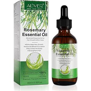 VXHDAG Olio Essenziale Di Rosmarino Per La Crescita Dei Capelli - 100% Puro Biologico Per Sopracciglia E Ciglia, Cura Della Pelle, Nutre Il Cuoio Capelluto, Stimola La Crescita Dei Capelli 60Ml