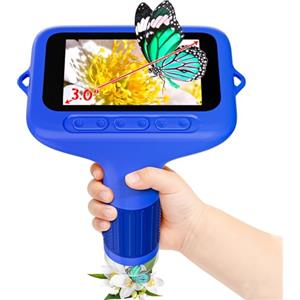 SKYBASIC Microscopio Digitale per Bambini, 1000x Zoom, Schermo 3,0 Pollici, Regalo per Bambini 6-12 Anni (Blu)