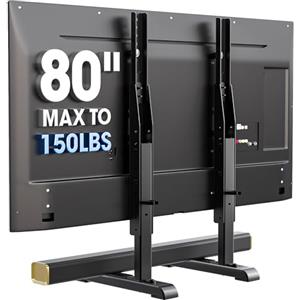 AX WABER Supporto universale per TV, base per TV da tavolo, ricambio senza oscillazioni per la maggior parte dei televisori LCD LED da 24 a 80 pollici, 7 gambe regolabili in altezza per TV fino a 68
