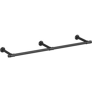 SONGMICS Attaccapanni da Muro, Barra Appendiabiti da Parete, Stile Industriale, Salvaspazio, 30,4 x 170 x 7 cm, Portata di 68 kg, Montaggio Facile, per Piccolo Spazio, Nero HSR104B01