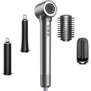 MANKIW Spazzola Asciugacapelli 5 in 1, Airstyler Multifunzione con Motore Brushless 110.000 RPM, Arricciacapelli Automatico 30/50mm con Effetto Aria Avvolgente, 500 Milioni di Ioni