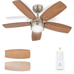 Vagizm Ventilatore da Soffitto 91 CM Per Stanze Piccole: Moderno Con Telecomando Dimmerabile - Reversibile E Silenzioso con 6 Velocità Per Piccoli Uffici Domestici - 230 V