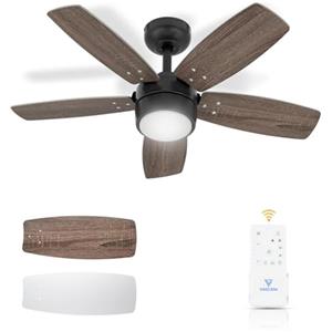 Vagizm Ventilatore da Soffitto 91 CM Per Stanze Piccole: Moderno Con Telecomando Dimmerabile - Reversibile E Silenzioso con 6 Velocità Per Piccoli Uffici Domestici - 230 V