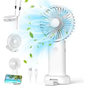 Timiyou Mini ventilatore portatile, silenzioso, ventilatore a mano, ventilatori USB piccoli ventilatori manuali ricaricabili con 3 velocità per esterni, viaggi, ufficio, campeggio