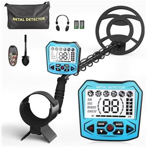 GJCrafts Metal detector professionale con 2 batterie ricaricabili, 5 modalità Metal detector per adulti e bambini, chip anti-interferenza, impermeabile IP68, alimentazione a batteria e USB (Azzurro)