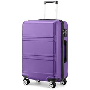 KONO Bagaglio a Mano 55cm Rigida e Leggero Trolley in ABS Valigie con 4 Ruote e TSA Lucchetto, Viola