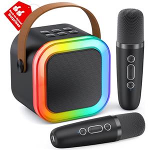 Ankuka Karaoke macchina per bambini, regalo per ragazze 3-12 anni, karaoke bambini dai 3 ai 12 anni, macchina per karaoke con 2 microfono per bambini