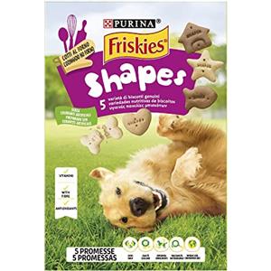 Friskies PURINA FRISKIES Shapes Snack per Cani Adulti Biscotti con Aggiunta di Vitamine 8 Confezioni da 400g