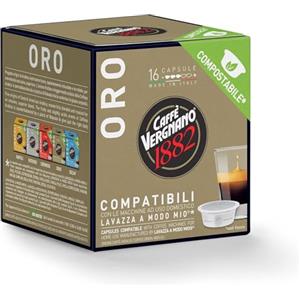 Generico Caffè VERGNANO 1882, 128 Capsule Compatibili Lavazza A Modo Mio, ORO - 8 confezioni da 16 -DD-