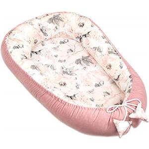 Pimko Velluto multifunzionale bozzolo per bambini riduttore per Letto neonato lettino da viaggio culla babynest cotone 55x90cm (Roso)