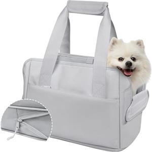 Playexen Borsa Trasportino Cane Gatti Regolabile Trasportini da Viaggio per Cani Piccola Taglia con Tappetino Rimovibile Cintura di Sicurezza per CaneGatto Fino a 6KG Borse Impermeabile 40 * 26 * 20CM(Gris-B)
